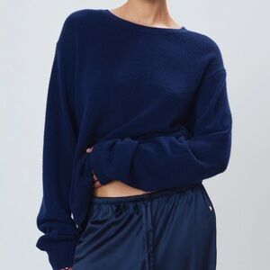 ETERNE James oversized cashmere sweater in navy size XS/S NWT